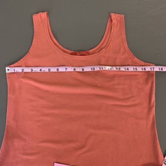 Cut Loose Womens L Tank Top Knit Sleeveless Orange Cotton Spandex Stretch Boho - Picture 9 of 12